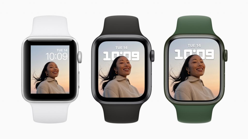 Display Größen vergleich der Apple Watch Generationen 