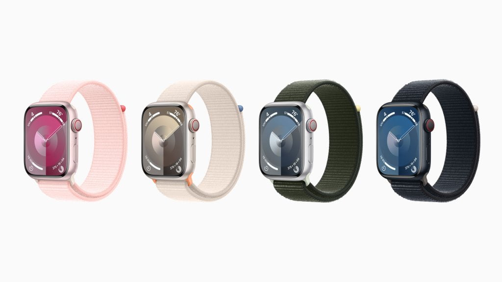 Alle Farben der neuen Apple Watch Series 9, die auf der Apple September Keynote präsentiert wurden.